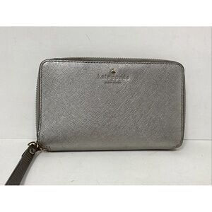 Kate Spade Metallic Silver Wristlet